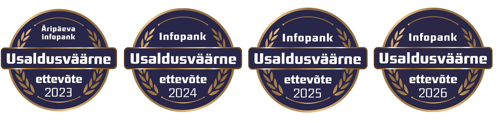 JanEhitus OÜ usaldusväärse ettevõtte märgised 2023-2026